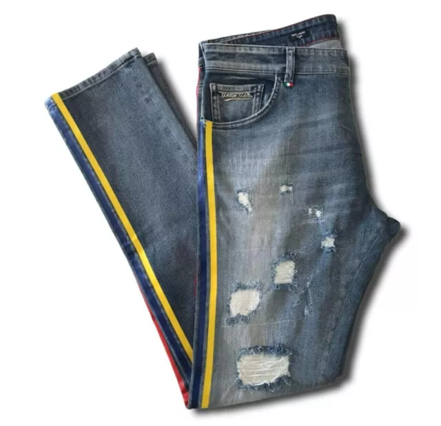 Jeans da donna a taglio dritto in denim effetto invecchiato Philipp Plein...