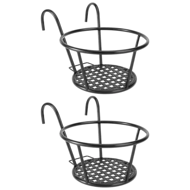 2PCS Hängekörbe für Pflanzen im Freien Metall Hängen Geländer Pflanzer Pflanzer