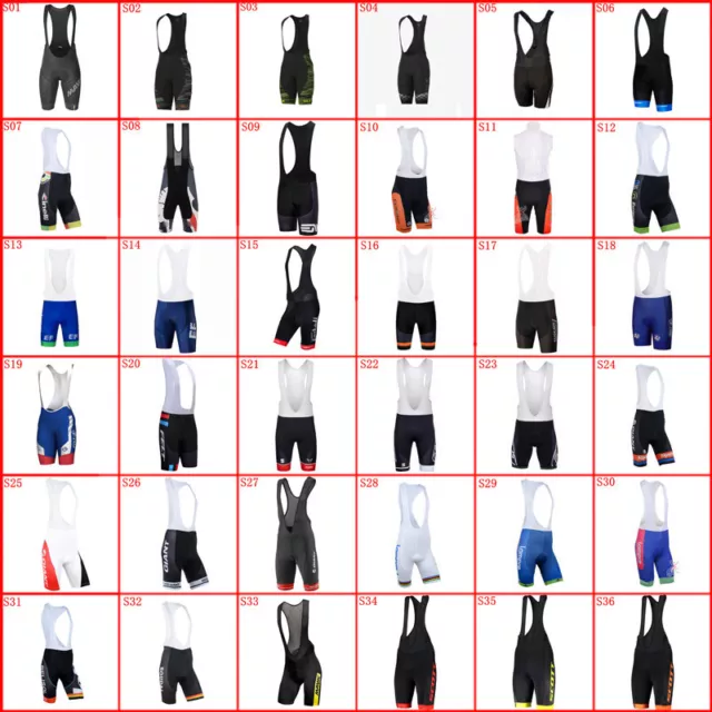 Summer Mens Cycling Bib Shorts Gel Pad Racing Bike Trousers Team Bicycle Outfits