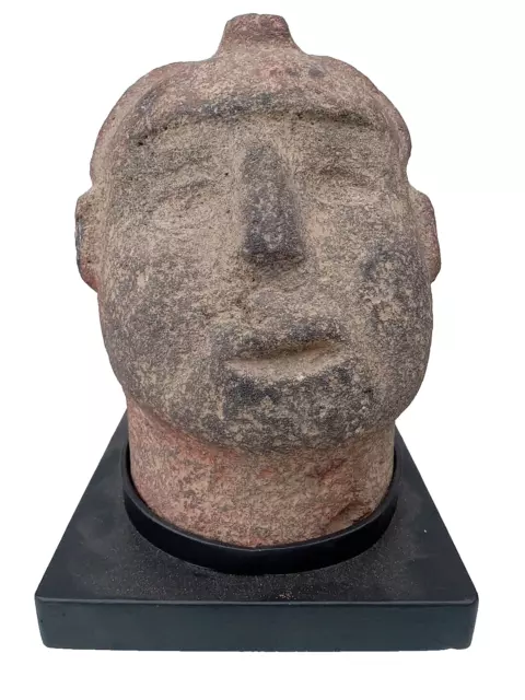 Pre-Columbian Maya DEITY HEAD Stone Sculpture