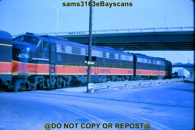 ORIGINAL SLIDE ILLINOIS CENTRAL RR E9s 4036-4042 PASSENGER TRAIN 1968