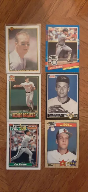 Cal Ripken Jr. Baseball Card Lot - 6 Cards - All Different