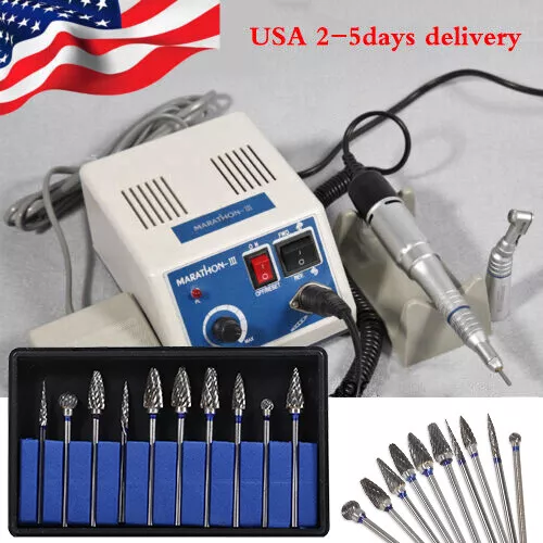 Dental lab marathon electric micromotor 35K rpm contra angle straight handpiece