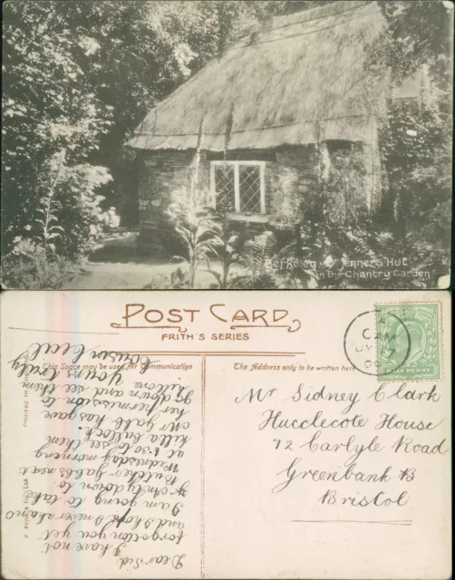 GB KEVII 1908 A OAM Postmark Cancel Friths Berkeley Dr Jenners Hut Postcard