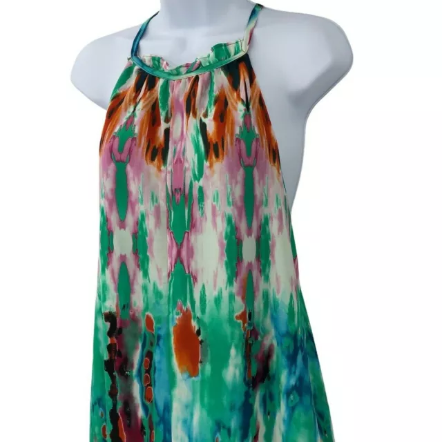 Watercolor Tie Dye Halter Maxi Dress Womens Size M Buddy Love Sleeveless