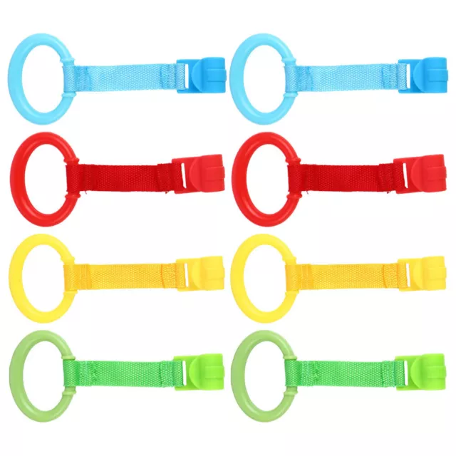 8pcs Baby Toddler Crib Pull Ring Safety Stand Up Rings for Kids Walking-