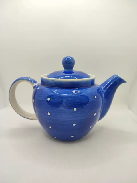 Whittard of Chelsea Chatsford Tea Clipper Blue Teapot w/Small White Spots 500ml