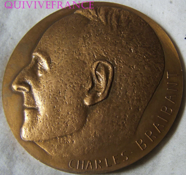 MED4279 MEDAILLE Schriftsteller Charles Braibant Par Gorbato EUR 78