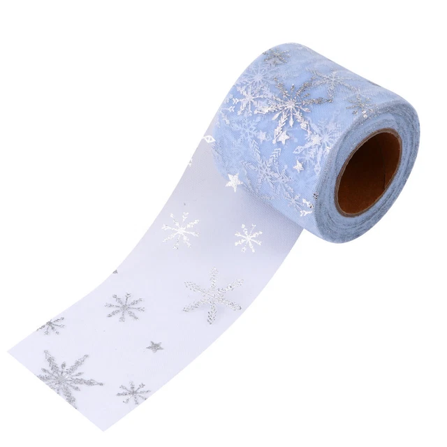 3 Sets Stuhl Schärpe Rollen Weihnachten Tüll Rolle Beflockung Tüll Rolle 8