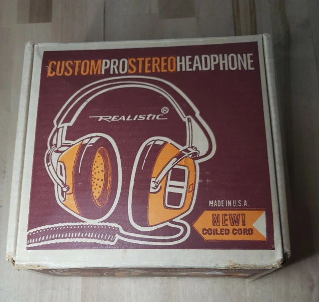 Vintage REALISTIC Stereo Custom Pro KOSS Padded Headphones #33-1002 RADIO SHACK