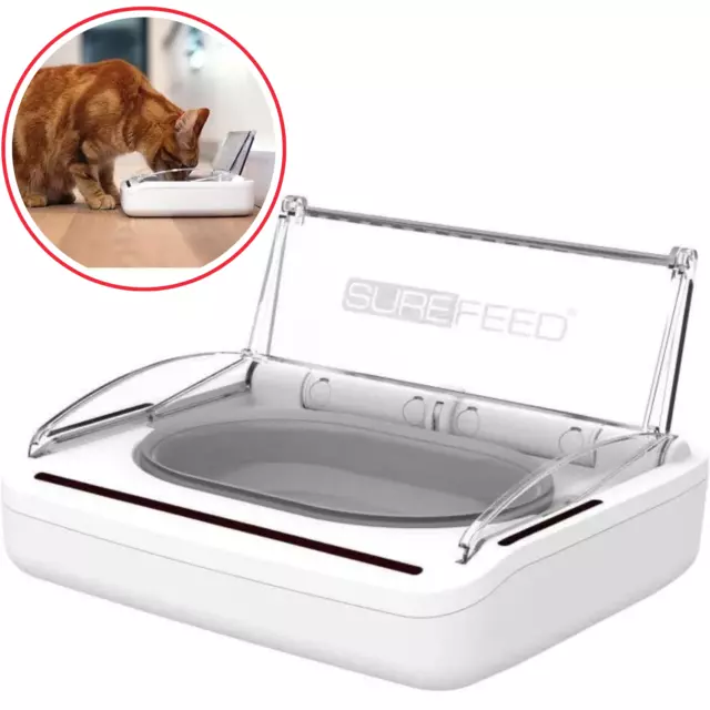 Distributeur de Nourriture Automatique pour Chat et Chien Anti-Odeur - Blanc