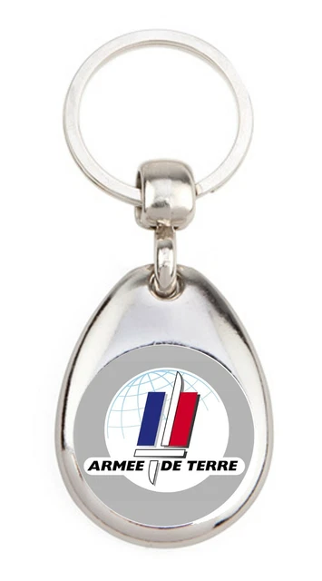 INSIGNE MILITAIRE ARMÉE de terre défense France drapeau Porte clé en métal EUR 8,00 - FR