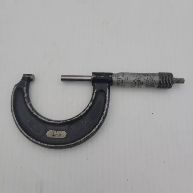 Nice Vintage Union Tool Co Micrometer 1-2"  No. 802
