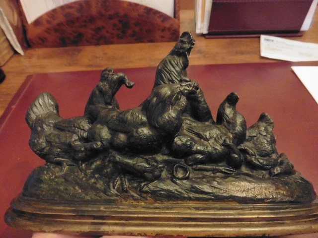BRONZE ANIMALIER : ensemble animaux de basse-cour