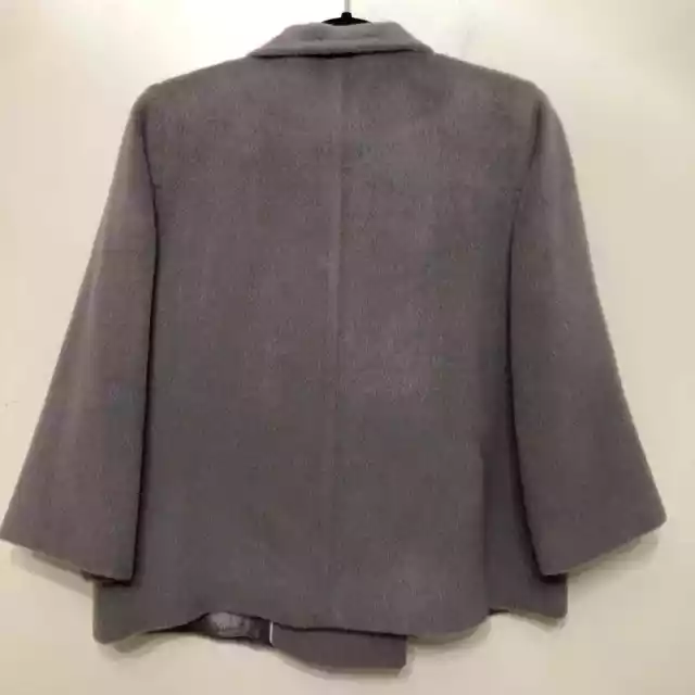 New Elie Tahari Becca Taupe Wool Cropped Jacket Coat Gray Women's Size 6 3