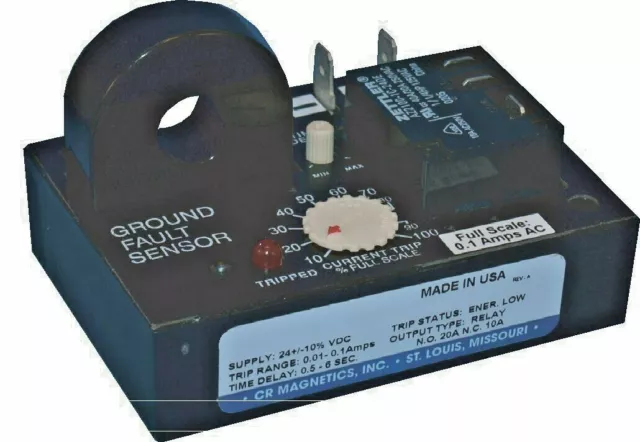 CR Magnetics CR7310-EH-24D-330-C-CD-ELR-I Ground Fault Sensor Relay 24V Trans A3