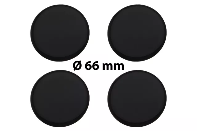 4 X Ø 66 MM Polymères Étiquette / Noir/Cache-Moyeux, Engeliveur