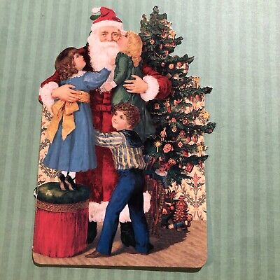 Set Of 5 PUNCH STUDIO Christmas Card 5”x 4" Victorian Santa W/ Envelopes Holiday