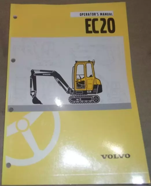 Volvo Ec20 Excavator Operator Operation & Maintenance Manual