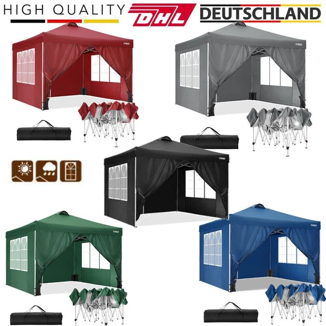 Faltpavillon Pavillon 3x3m Wasserdicht Partyzelt Gartenzelt UV Popup Faltbar NEU