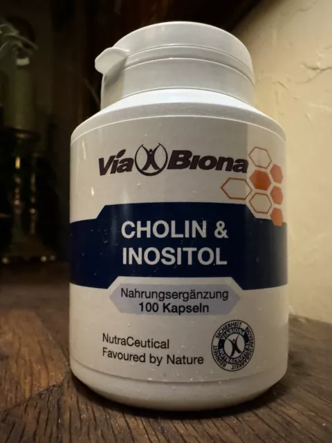 Cholin 110mg & Inositol 250mg, Vitamin B4, 100 Kapseln von Viabiona