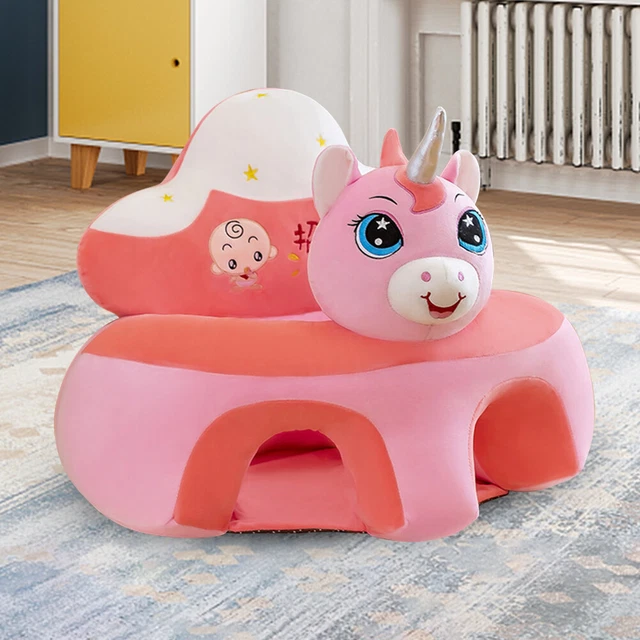 Funda de sillón de bebé con dibujos animados lindo animal sin relleno para niños y niñas (unicornio rosa)