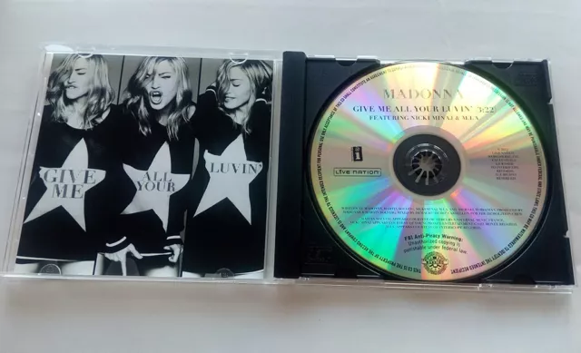 Madonna GIVE ME ALL YOUR LUVIN' USA 1-trk PROMO CD-R Single+Nicki Minaj + M.I.A.