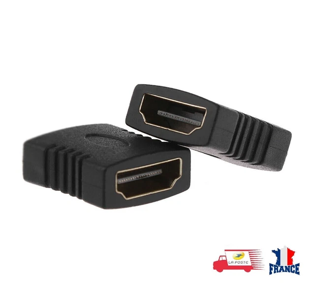Coupleur HDMI Femelle/femelle C4D - Adaptateur Or Pour Rallonger Câbles HDTV 1080P