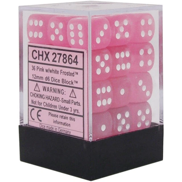 Dadi D6 Frosted Pink/White (36) (US IMPORT)