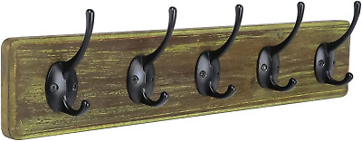 1Pack Coat Rack Wall Mount Coat Hooks for Wall Hat Rack with 5 Decorative Hook