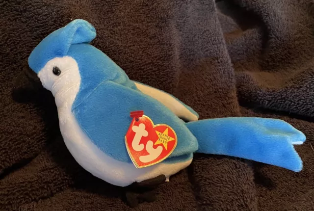 Ty Rocket The Blue Jay Beanie Baby Plush Toy With Tags