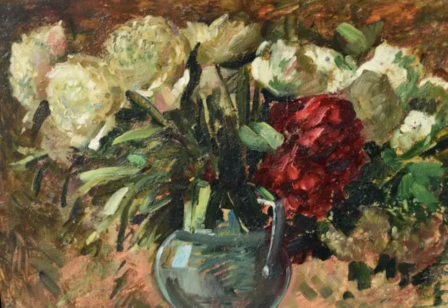 Tableau huile sur toile Nature morte aux fleurs Signé Jean CHALEYÉ (1878-1960) 3