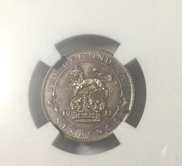 1911 George V  Gt.  Britain 6 Pence NGC PF65  Gem Proof  Coin Superb Colour