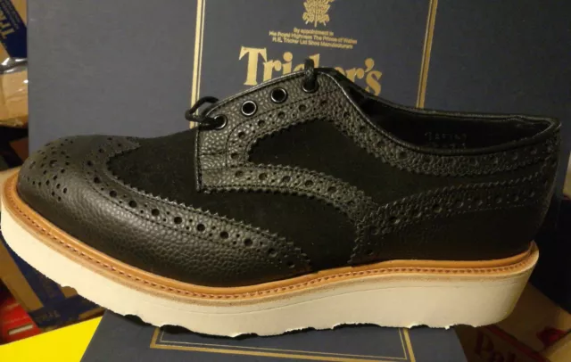 Tricker's Bowood UK7 mens black multitone  shoes NEW IN BOX trickers MORFLEX