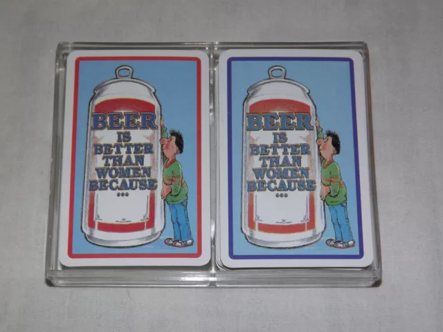 Vintage 1988 Ivory Tower Beer Is Better Than Women Because Novelty Playing Cards 2