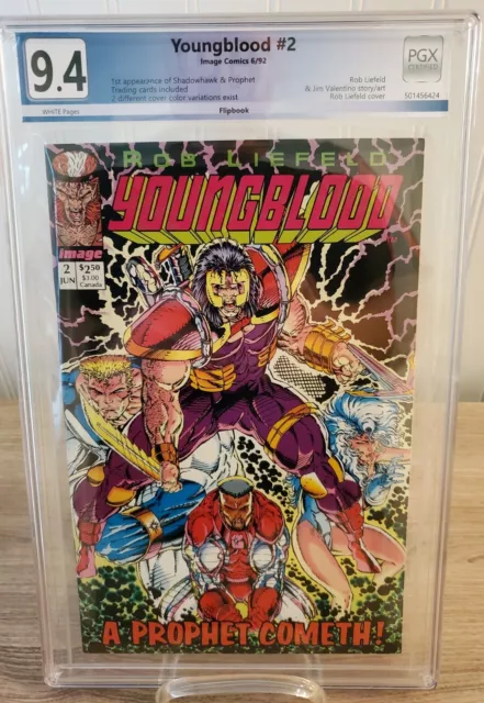 Youngblood 2 PGX (Not CGC) 9.4 1st Appearance Prophet & Shadowhawk Pink Yellow