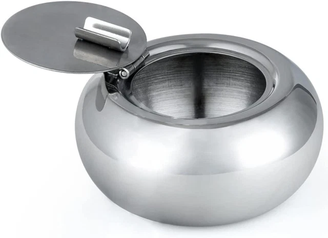 2x Edelstahl Auto Aschenbecher Mit Deckel - Rauchfreier Aschenbecher Fürs Auto