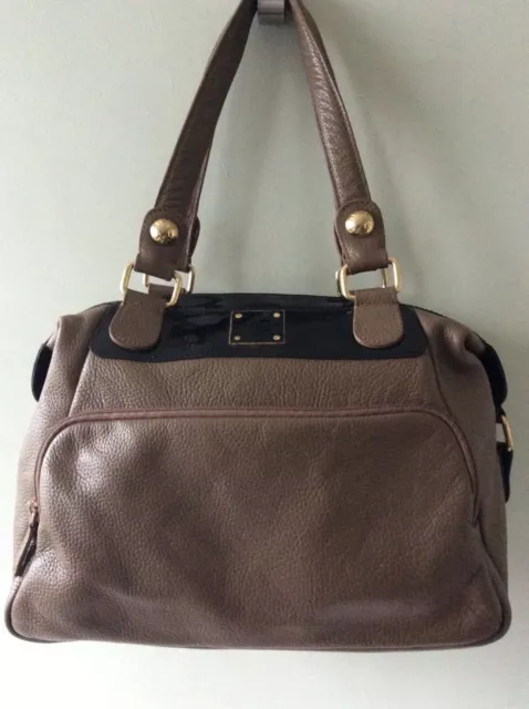 JAEGER Londres cuir véritable femme marron et noir sac à main aisselles sac à main