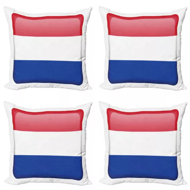 Niederländisch 4 Teiliges Kissenbezugs Set Holland Flagge als quadratische Form