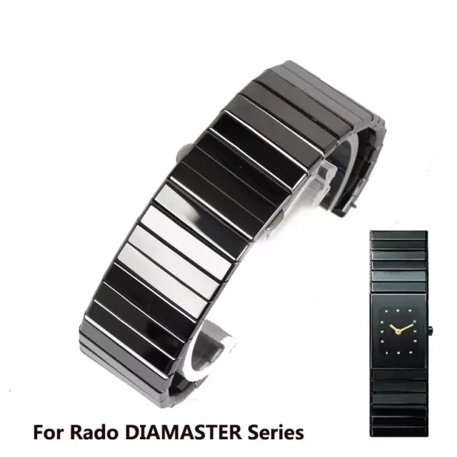 27-35mm Ceramic Watchband Strap For Rado Diamaster Series Bracelet Black