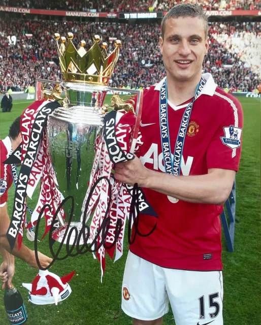 Football - Nemanja Vidic Signed 10x8 Pre-Print Manchester United Photo Serbia
