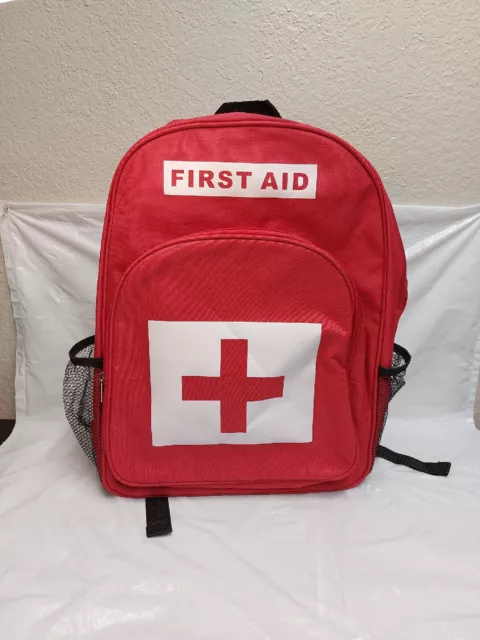FIRST AID BAG Empty Red Emergency Medical Backpack First Responder ...