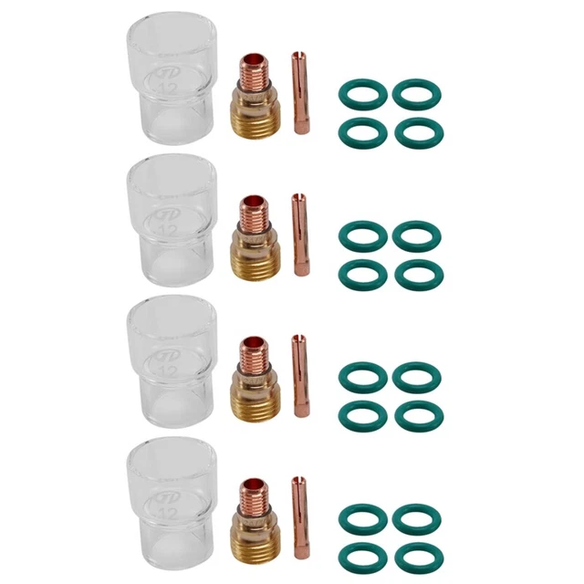 28 pezzi/set 12 guscio in vetro kit pinze di serraggio stubby corpo lente a gas parrucca SJ4K1