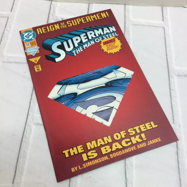 Superman: The Man of Steel #22 Die-Cut Cover Edition & Poster Jun 1993 DC Comics