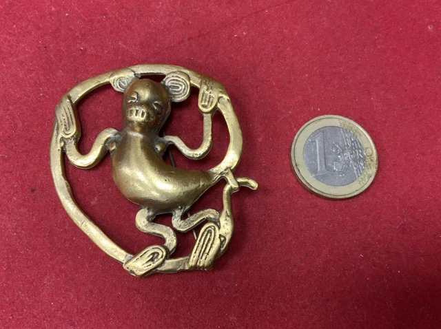 Broche Vintage Dorée Mathieu Nancy 99 - Magnifique Pièce D'occasion - Bijou Ancien