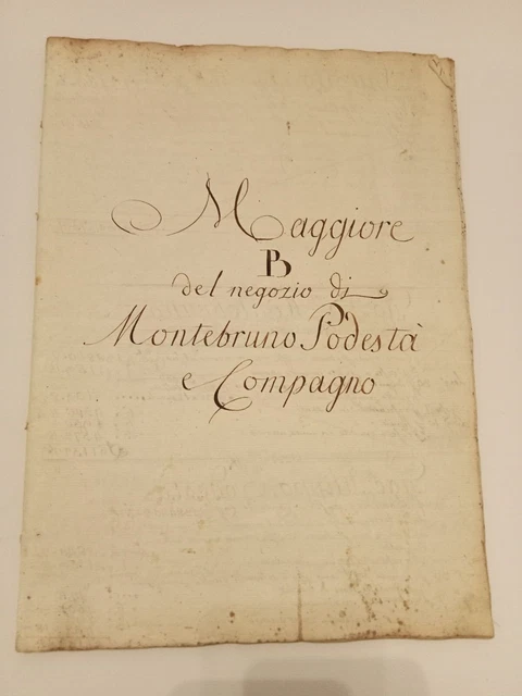 Manoscritto 1801-1802 Libro Soci E Cassa_Genova_Negozio Montrebruno Podesta E Co