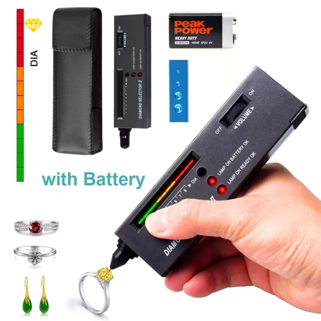 High Accuracy Professional Diamond Tester Pen Gem Selector Jeweler Tool Battery