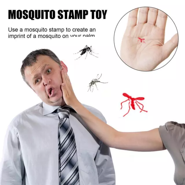 Estampillas de tinta para mosquitos divertidas novelas juguetes mosquitos extraños trucos de herramientas M0W0