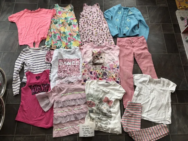 Pacchetto cardigan abito rosa per ragazze età 8-9 anni monsoni M&S F&F leggings abito
