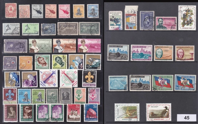 Sephil Haiti Scout Jamboree Olympic Games Set Of 45 Used Stamps Collection